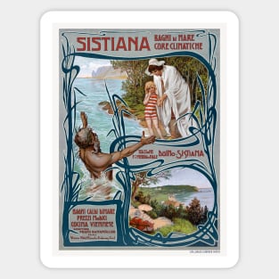 Sistiana Italy Vintage Travel Poster 1900 Sticker